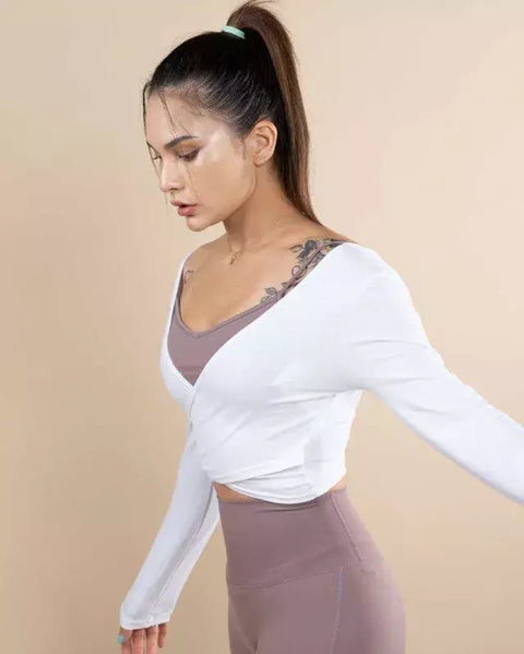 Soft Long Sleeve Crossover Top