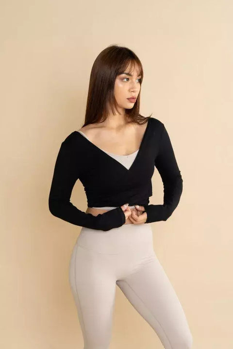 Soft Long Sleeve Crossover Top